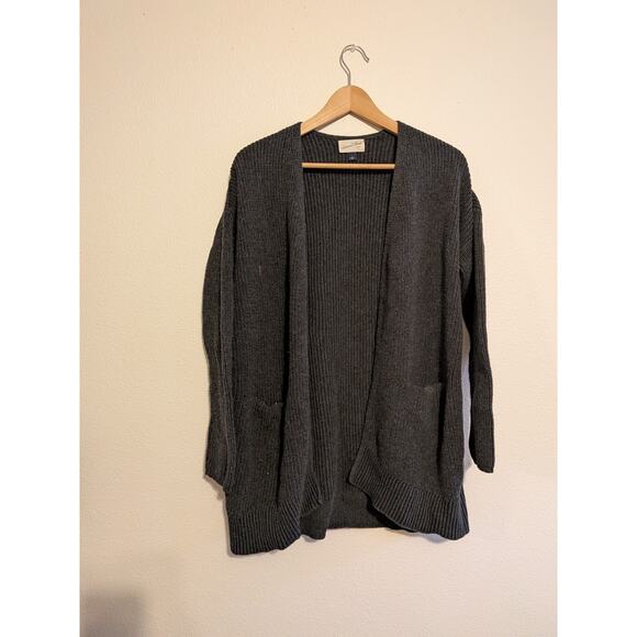 universal thread long knit cardigan dark gray size L 100% cotton - Picture 6 of 6